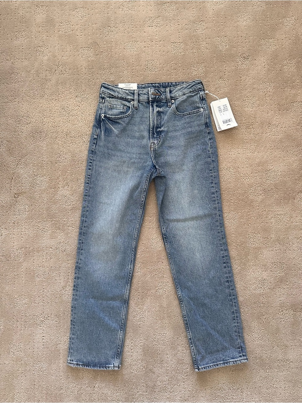 H&M Women's Straight Leg Jeans - Light-Medium Rinsed Blue Wash